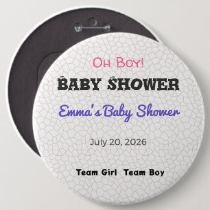Baby Shower Pin Team Girl Team Boy Favour
