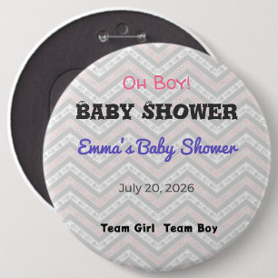 Baby Shower Pin Team Girl Team Boy Favour