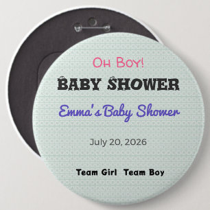 Baby Shower Pin   Team Girl   Team Boy   Favour