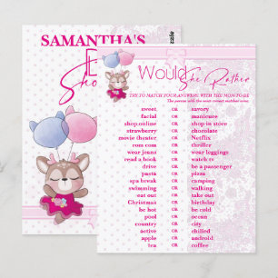 Baby Shower. Pink Baby Dee Prediction and Advice.  Postcard