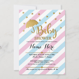Baby Shower Pink Blue Gender Reveal Twins Invite