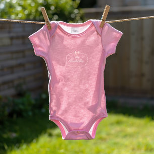 Baby Shower Pink Bow Baby Girl Coquette Cute Bodysuit