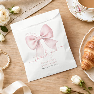 Baby Shower Pink Bow It's a Girl Thank You Favour Bag