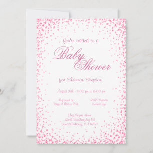 Baby Shower Pink Confetti Invitation