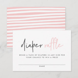 Baby shower pink girly modern diaper raffle enclosure card