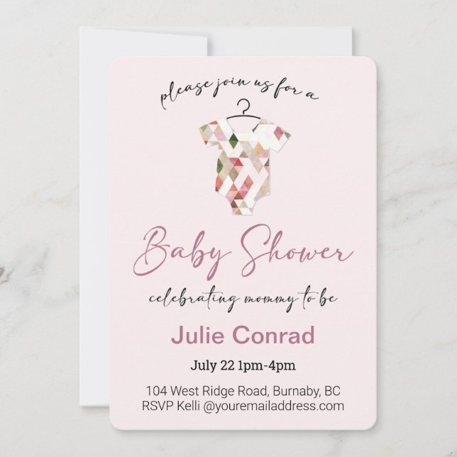 Baby Shower Pink  Invitation (Front)