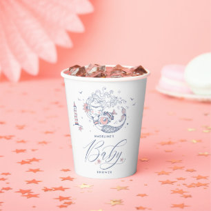 Baby Shower   Pink Little Girl Mermaid Paper Cups