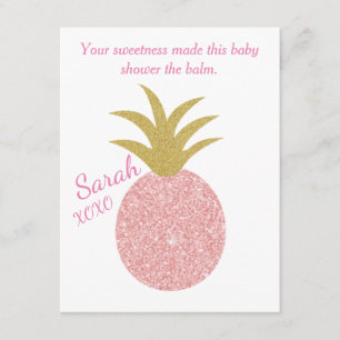 Baby Shower Pink Pineapple Lip Balm Favour Enclosure Card