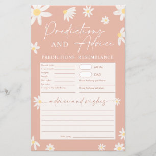 Baby Shower Pink Predictions and Advice Card
