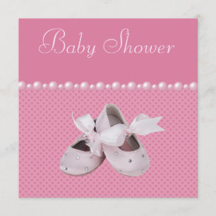 Baby Shower Pink Shoes, Clothes & Jewel Pacifier Invitation