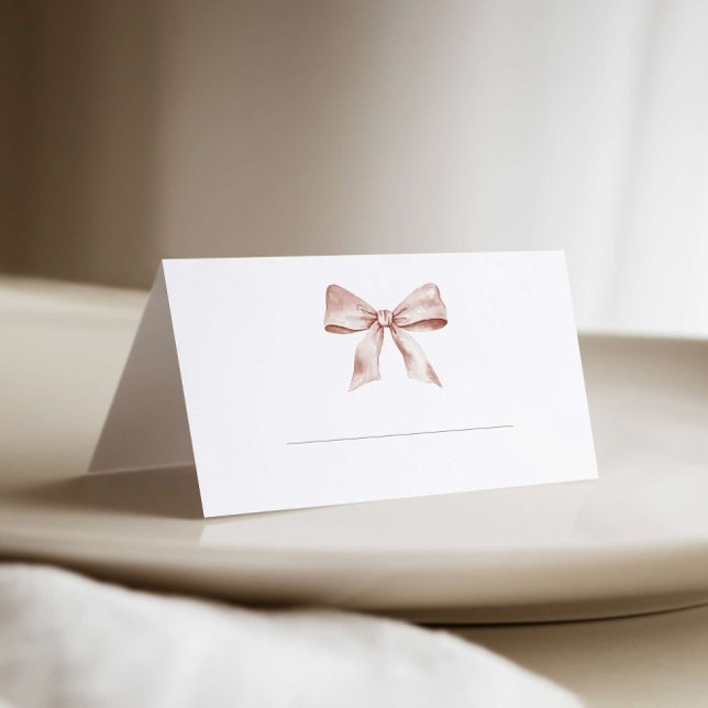 Baby shower place card with dusty pink bow (Creator Uploaded)