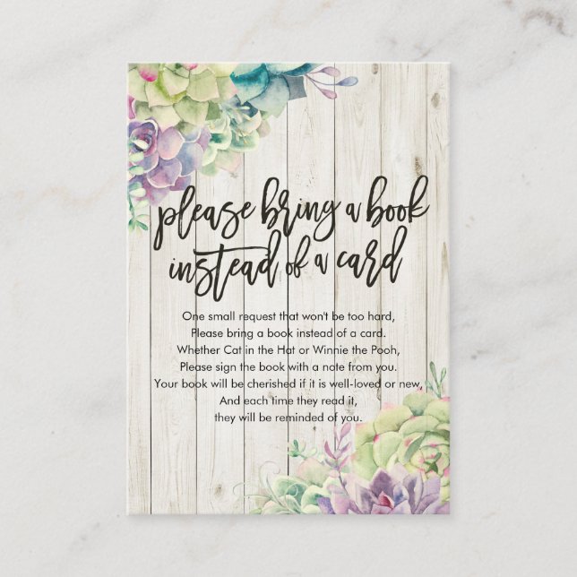Baby Shower Please Bring a Book Instead of a Card (Front)