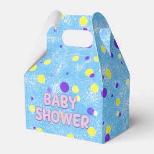 Baby Shower Polka Dot Bubble Letters on Sponge Favour Box