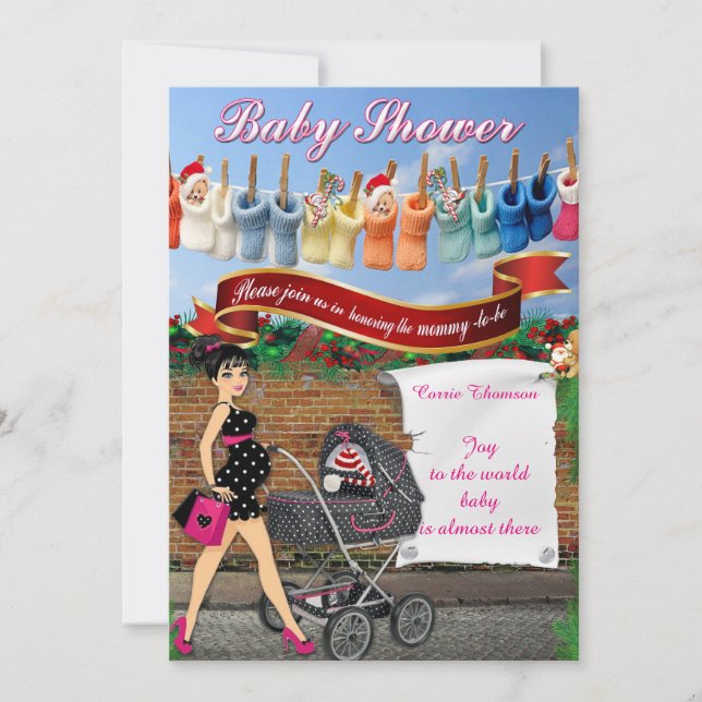 Baby Shower Polka Dot Invitation (Front)