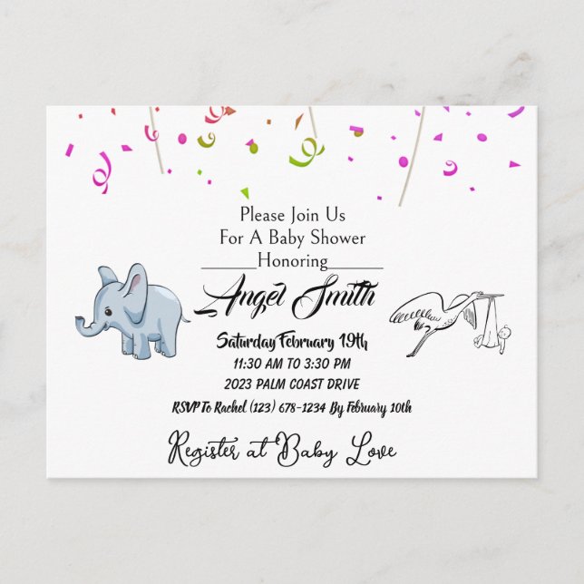 Baby Shower Postcard (Front)