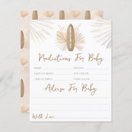 Baby Shower Predictions and Advice Card