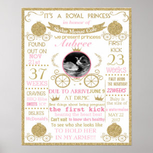 Baby Shower Princess girl poster sign banner