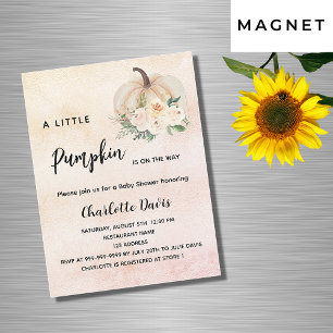 Baby Shower pumpkin flowers luxury Magnetic Invitation