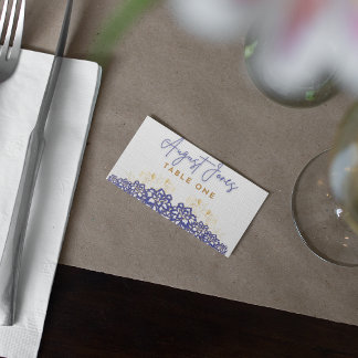 Baby Shower Purple flowers Table Flat cards