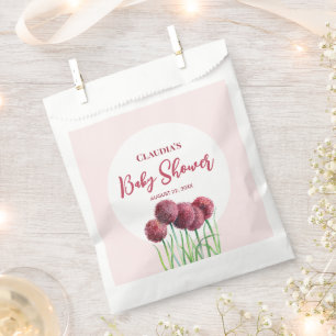 Baby Shower Purple Pink Alliums Flower Watercolor Favour Bag