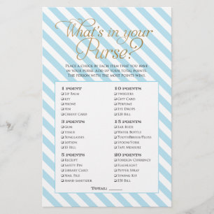 Baby Shower Purse Game Flyer