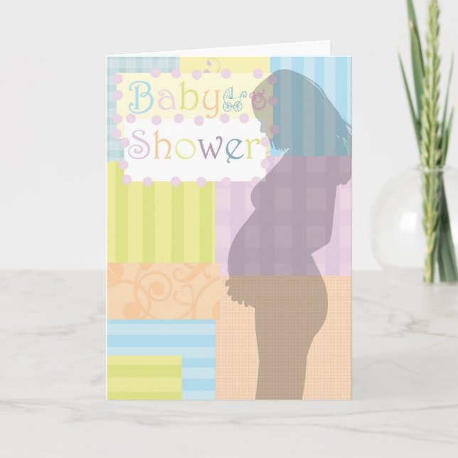 Baby Shower quilt sqares and curles Invitation (Front)