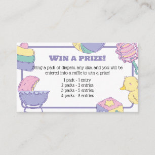 Baby Shower raffle entry invitation insert