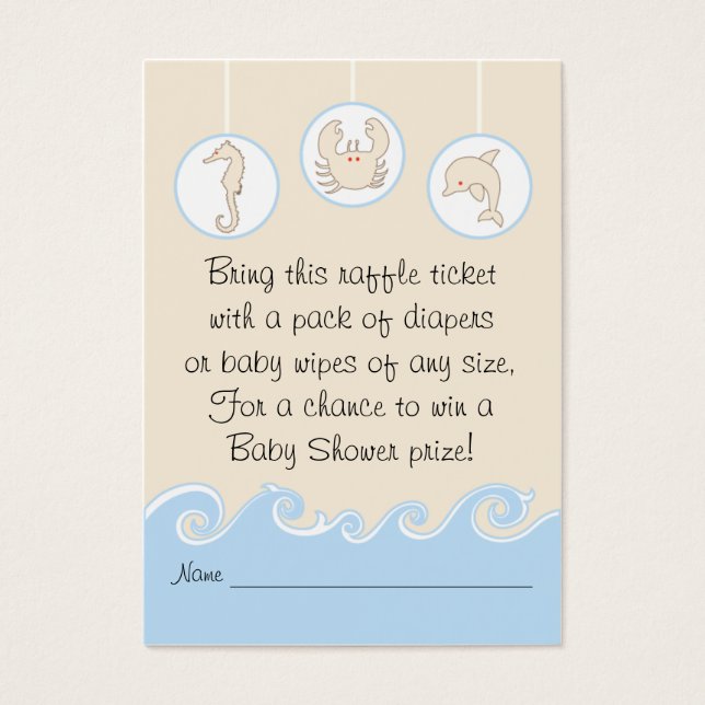 Baby Shower Raffle Ticket/Blue Cream Mobile (Front)