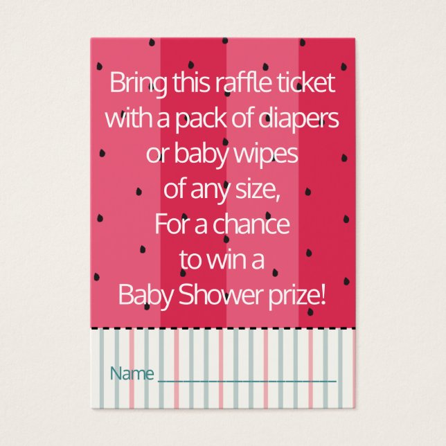 Baby Shower Raffle Ticket/Umbrella Watermelon (Front)