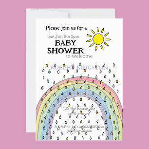 Baby Shower rain and sun overlay Vellum Invitations
