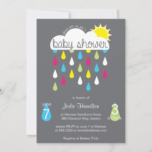 Baby Shower Rain Cloud Invitation (Front)