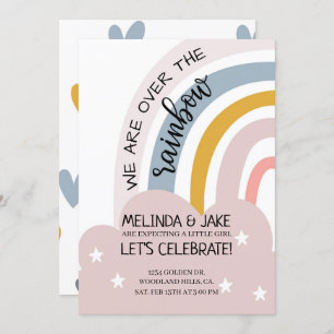 BABY SHOWER RAINBOW INVITE Coed Shower Pastels