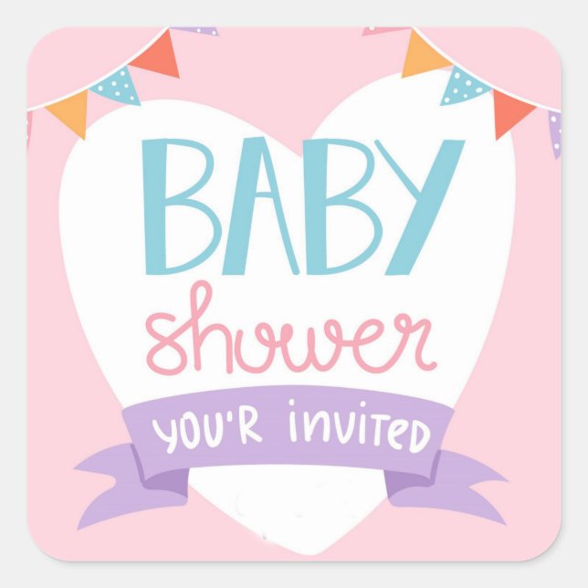 Baby shower rectangular sticker (Front)