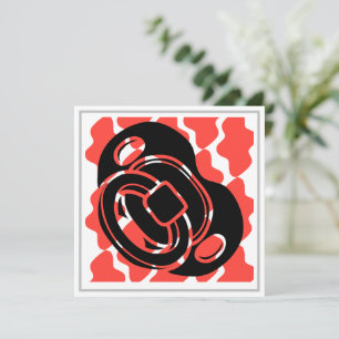 Baby Shower Red & White Pacifier Invitation