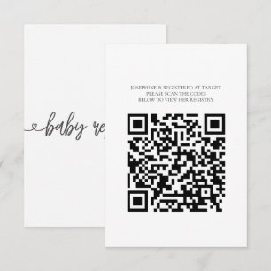 Baby Shower Registry Card with QR Code Minimalist