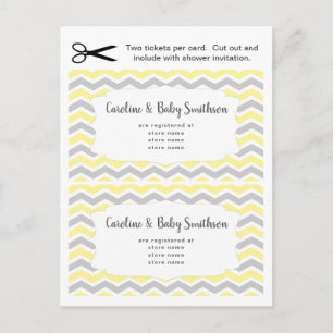Baby Shower registry insert cards, yellow neutral Invitation Postcard