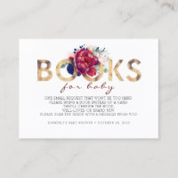 Baby Shower Request - Burgundy Red Floral