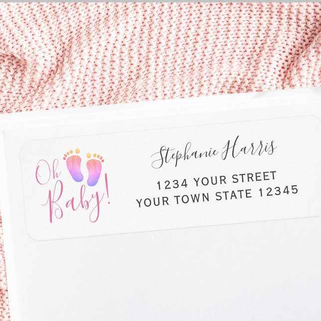 Baby Shower Return Address Return Address Label (Creator Uploaded)