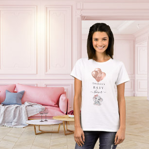 Baby Shower rose gold balloons elephant girl T-Shirt
