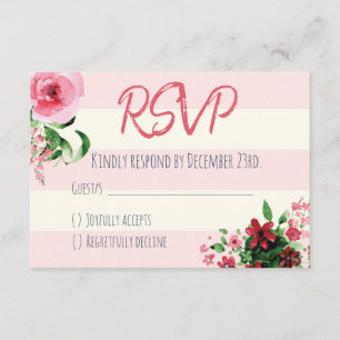 Baby Shower RSVP Card Floral Pink