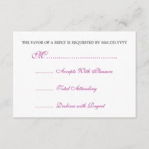 Baby Shower RSVP Vintage Ribbon Pink Card