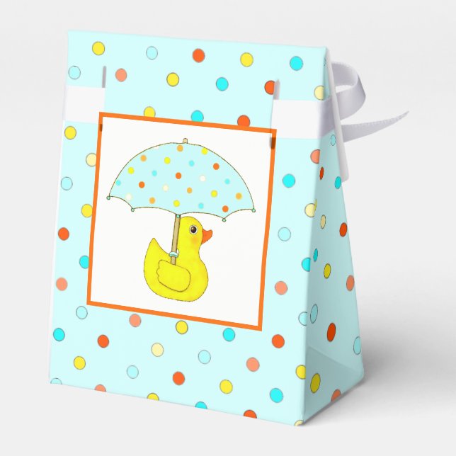Baby Shower Rubber Duck With Umbrella Favour Box (Back Side)