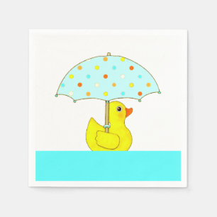 Baby Shower Rubber Duck With Umbrella Napkin
