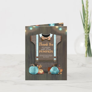 Baby Shower Rustic Fall Pumpkin Thank You Card