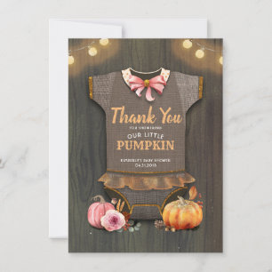 Baby Shower Rustic Fall Pumpkins Cute Thank You