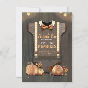 Baby Shower Rustic Fall Pumpkins Cute Thank You Card
