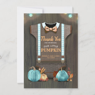 Baby Shower Rustic Fall Pumpkins Cute Thank You Card