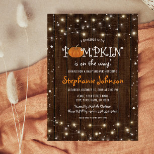 Baby Shower Rustic Little Pumpkin Invitation