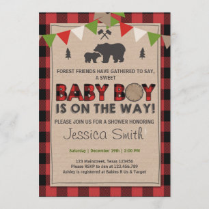 Baby Shower Rustic Lumberjack Baby boy shower Invitation