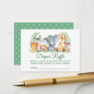 Baby Shower Safari Animals Raffle Ticket Dots Enclosure Card